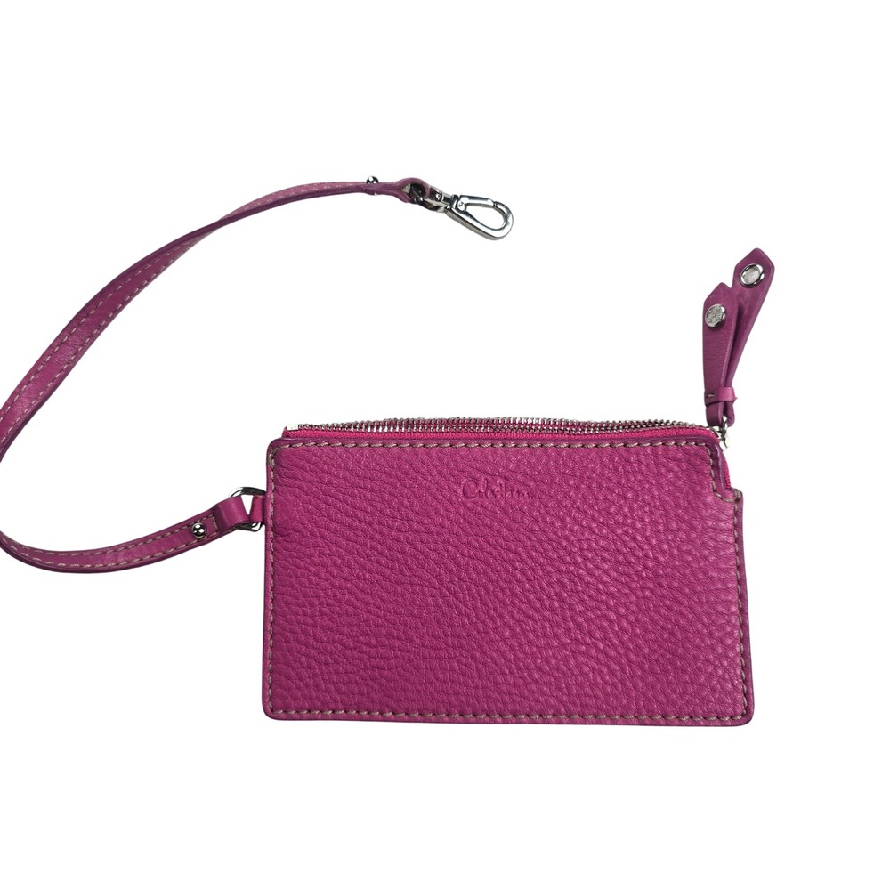 Cole Haan Pebbled Leather Tote Bag Womens Large Magenta Pink Good Braided Handle - Picture 3 of 8